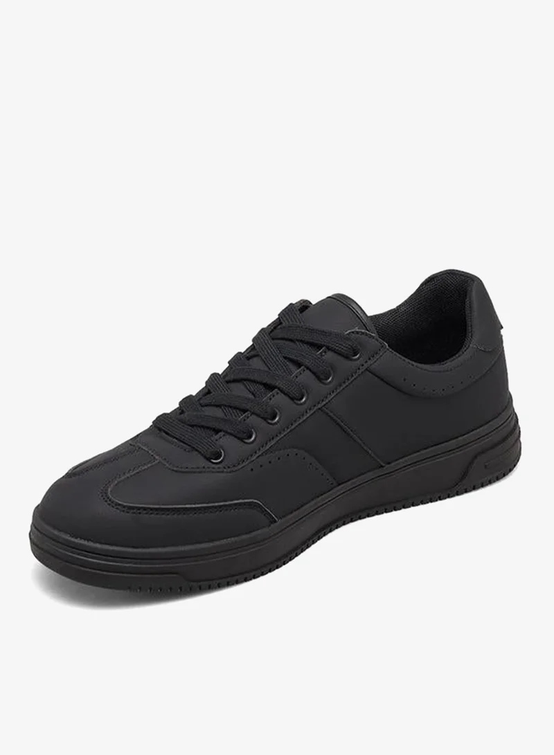 LBL By Shoexpress BLACK Men Panelled Lace-Up Sneakers for Men | Best Price UAE