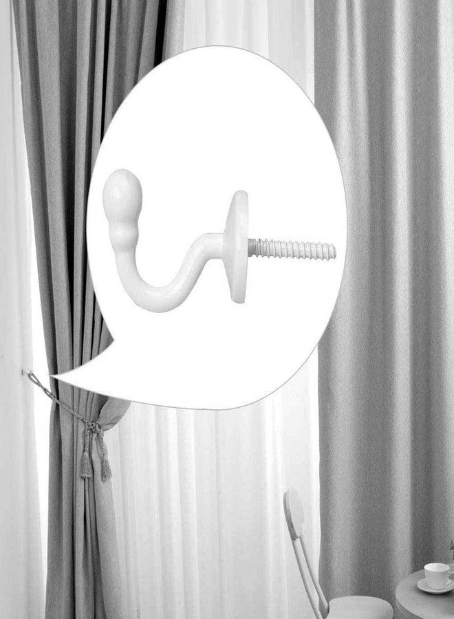 Hdtyyln 2 Pairs Curtain Hooks for Drapes, European Style Curtain Hook, White Window Curtain Holdback Hooks Tiebacks, Heavy Duty Wall Mounted Hooks for Curtain Cup Key Bags, Home Decorative Hooks - Image 3