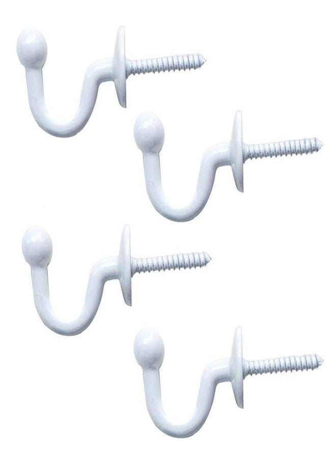 Hdtyyln 2 Pairs Curtain Hooks for Drapes, European Style Curtain Hook, White Window Curtain Holdback Hooks Tiebacks, Heavy Duty Wall Mounted Hooks for Curtain Cup Key Bags, Home Decorative Hooks - Image 1
