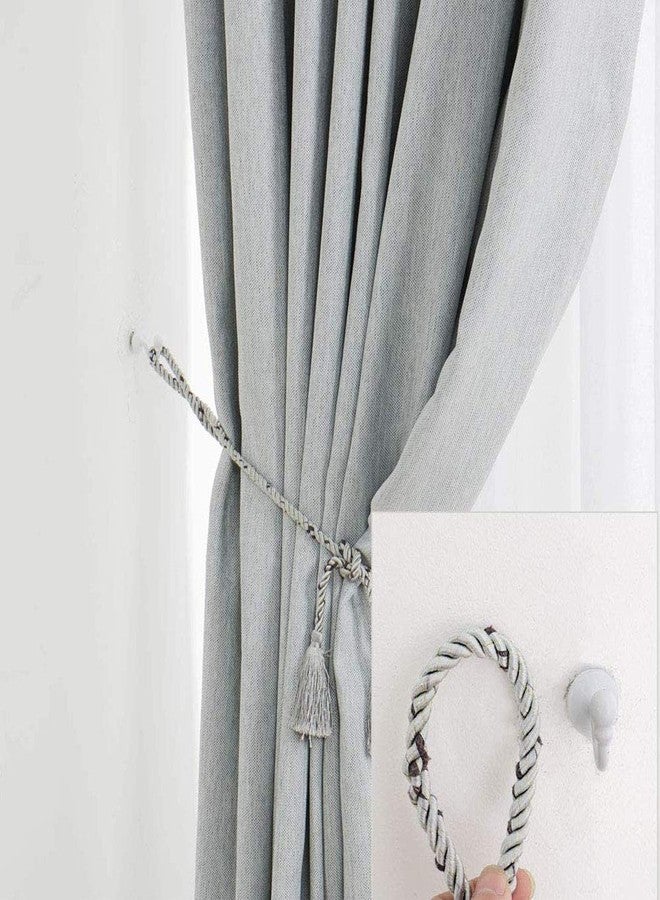 Hdtyyln 2 Pairs Curtain Hooks for Drapes, European Style Curtain Hook, White Window Curtain Holdback Hooks Tiebacks, Heavy Duty Wall Mounted Hooks for Curtain Cup Key Bags, Home Decorative Hooks - Image 4