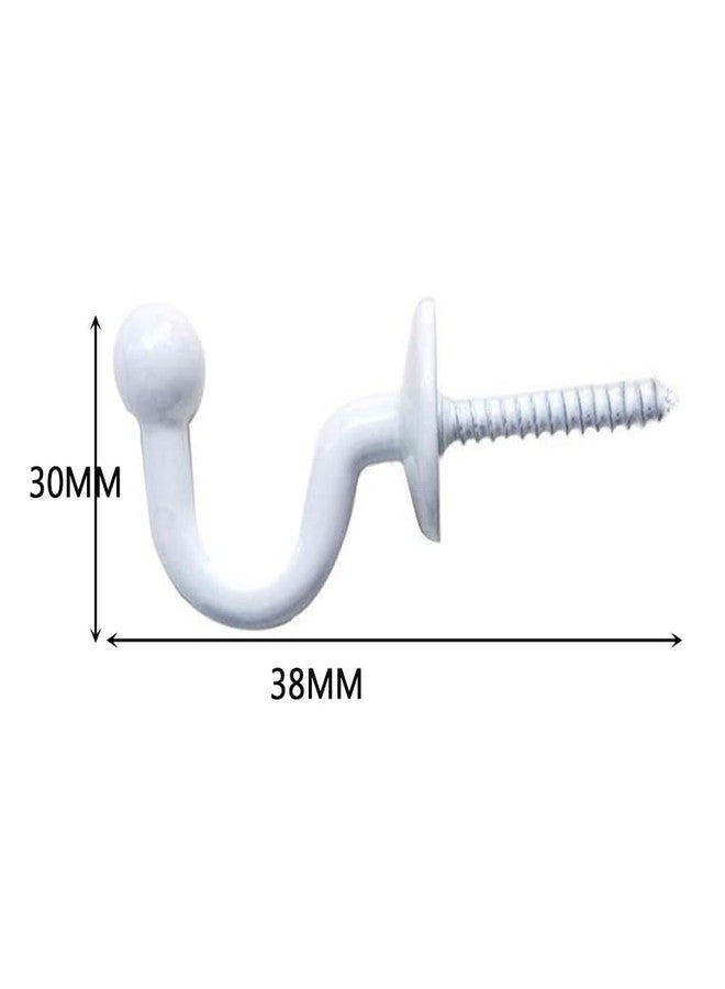 Hdtyyln 2 Pairs Curtain Hooks for Drapes, European Style Curtain Hook, White Window Curtain Holdback Hooks Tiebacks, Heavy Duty Wall Mounted Hooks for Curtain Cup Key Bags, Home Decorative Hooks - Image 2