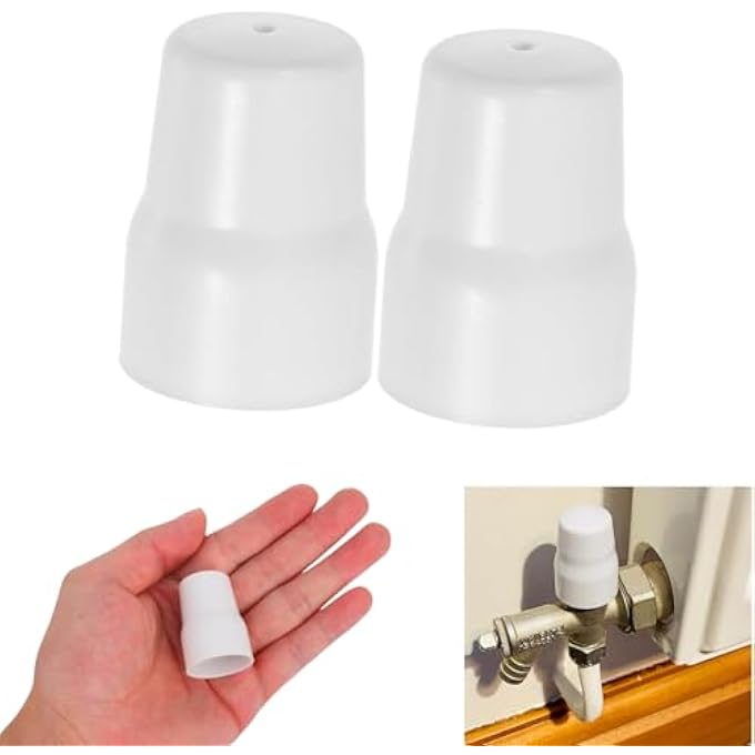 RADIATOR VALVE CAP PUSH-FIT WHITE PLASTIC UNIVERSAL REPLACEMENT - TIDY UP RADIATOR VALVES, ELIMINATES RISK, FITS CENTRAL HEATING SYSTEMS(2 PACK) (WHITE) - Image 1