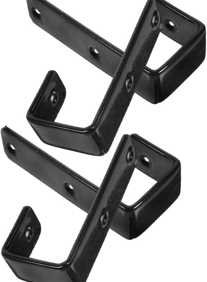Black Bunk Bed Ladder Hooks 4 Pack Ergonomic Rustproof Metal Attachment - Image 1