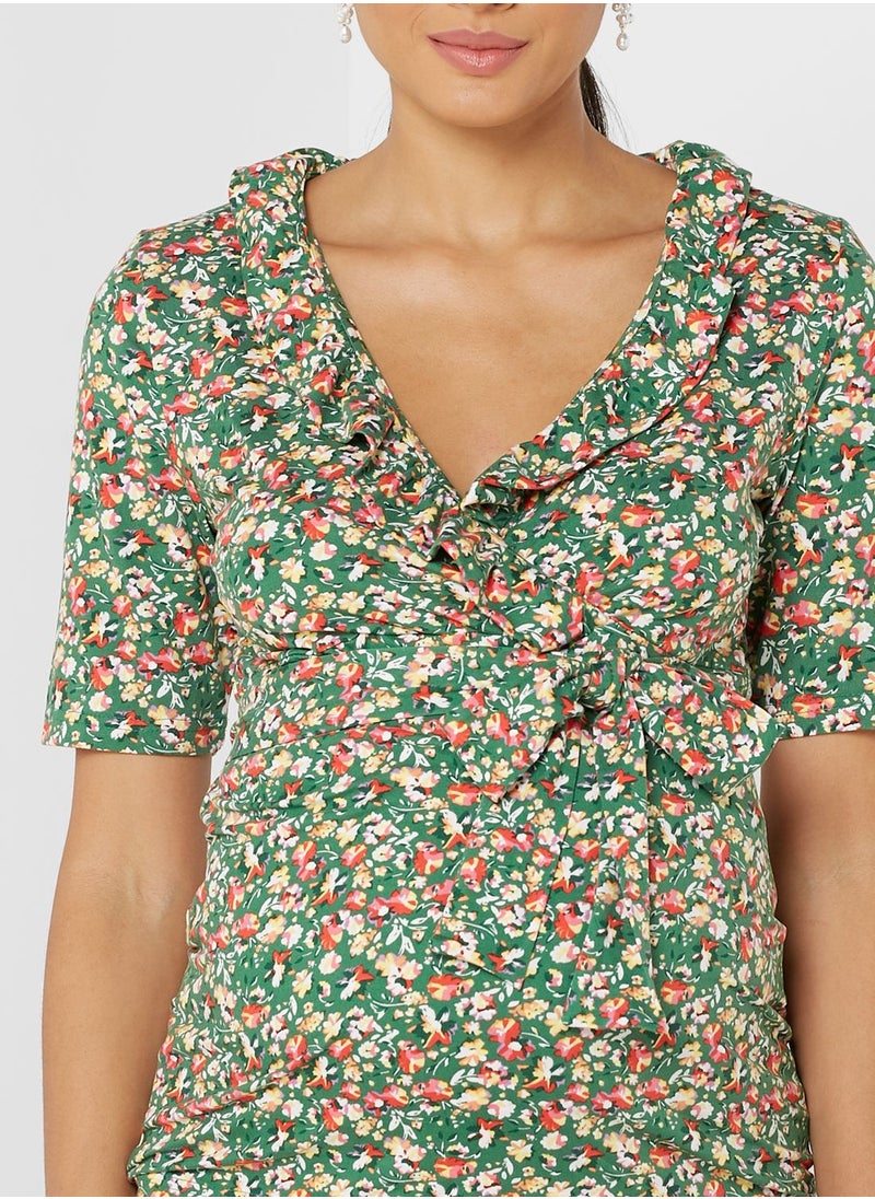 Mamalicious V-Neck Floral Printed Top  - Image 3