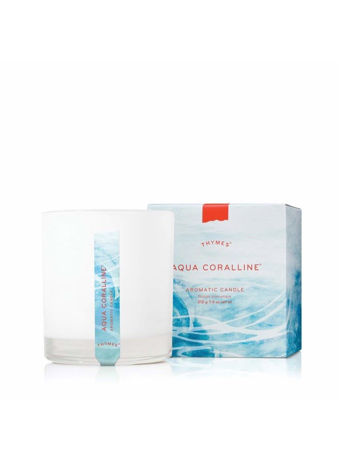 Thymes Aromatic Jar Candle - Aqua Coralline Scented Candle for a Fresh Home Fragrance - Matte White Candles (7.5 oz) - Image 1