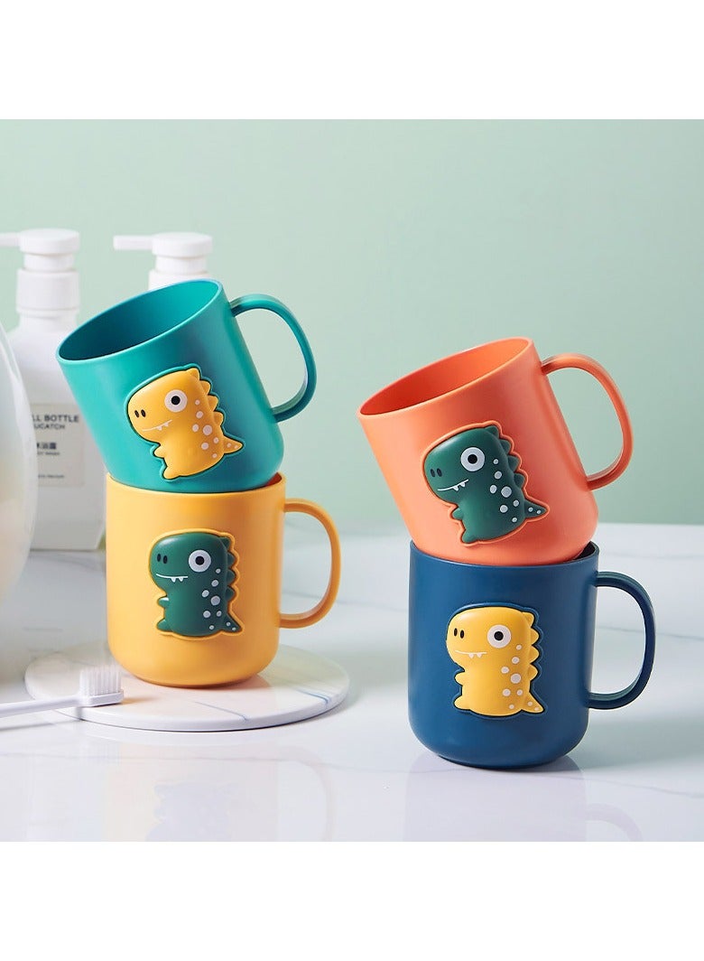 بي إيان مجموعة أكواب فرشاة أسنان ديناصورات 4 قطع - أكواب شرب وشطف كرتونية ممتعة للأطفال والكبار (ملونة) - Image 2