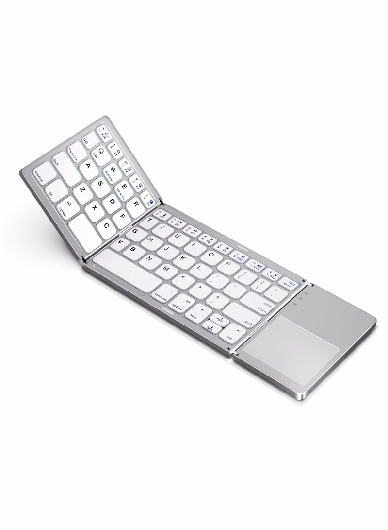 Excefore Foldable Bluetooth Keyboard, Wireless Bluetooth Keyboard with Touchpad - Image 1