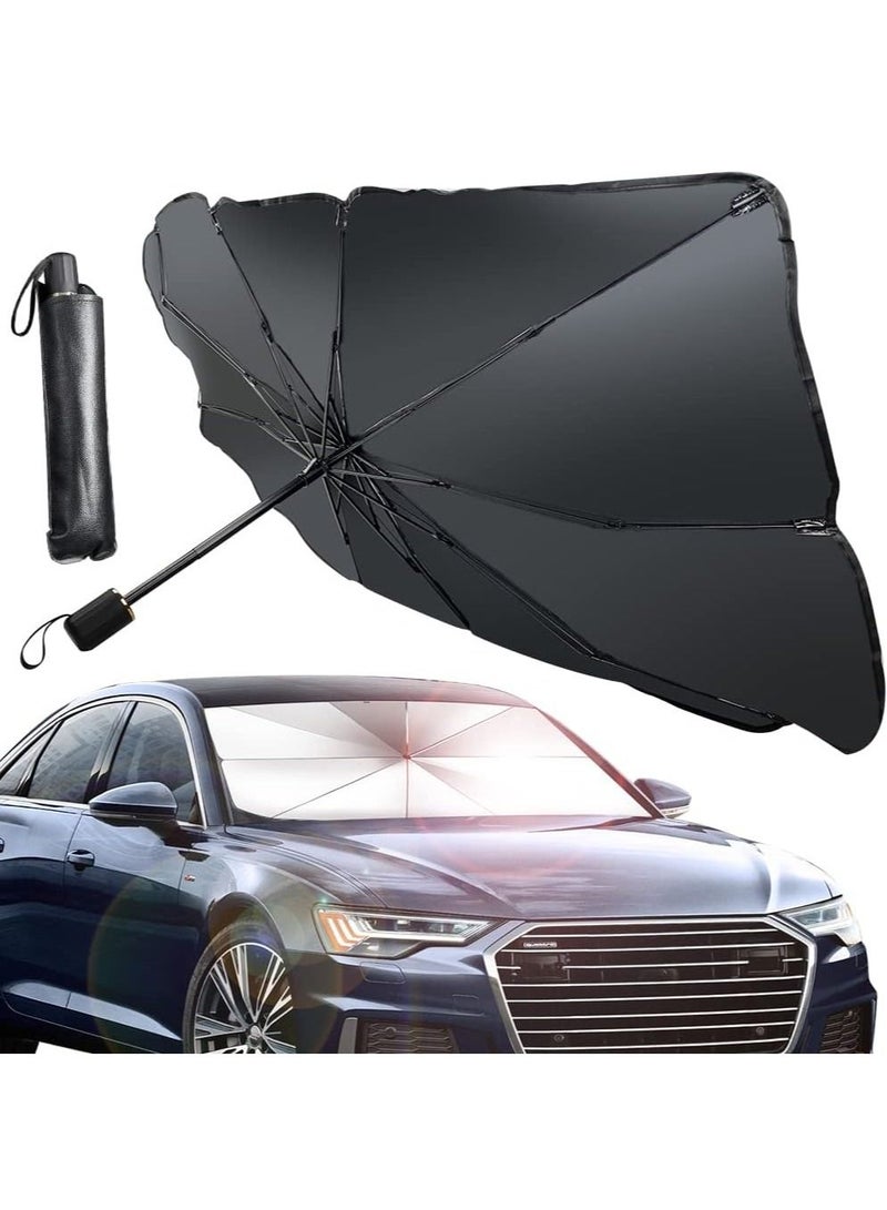 DubaiGallery Protection Front Windshield Sunshade Umbrella, Springtree Polyester UV & Heat Protector Car Sun Visor, Full Cover & Foldable Sun Shield Shade for Cars, SUV, Trucks - Image 2