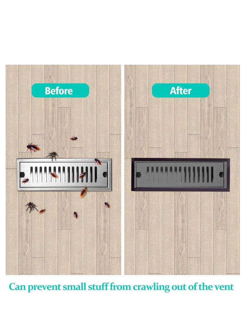 Zikra 4Pack Floor Vent Covers Magnetic PVC Vent Mesh Cover, Strong Vent Covers, 4 x 10 Inch Air Vent Screen Cover, Floor Register Cover Vent Screen Trap for Wall Ceiling Floor Catch Debris Hair Filter - Image 4