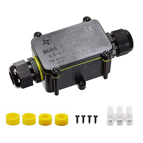 ILSSLI FX Junction Box Waterproof IP68 2 Way Plug Line M20 Coaxial Cable Connector Wire Range 5 to 12mm Outdoor External Electric Power Cord Boxes - Image 2