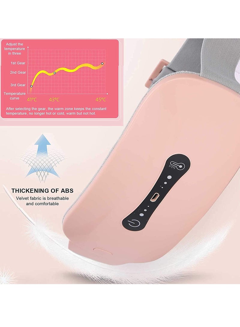 Pain Relief Heating Pad Period Belt Menstrual Cramp Massager with three Heat Levels Massages Modes Rechargeable Electric Fast Warming Belly Gifts for Women Ladies - Image 2