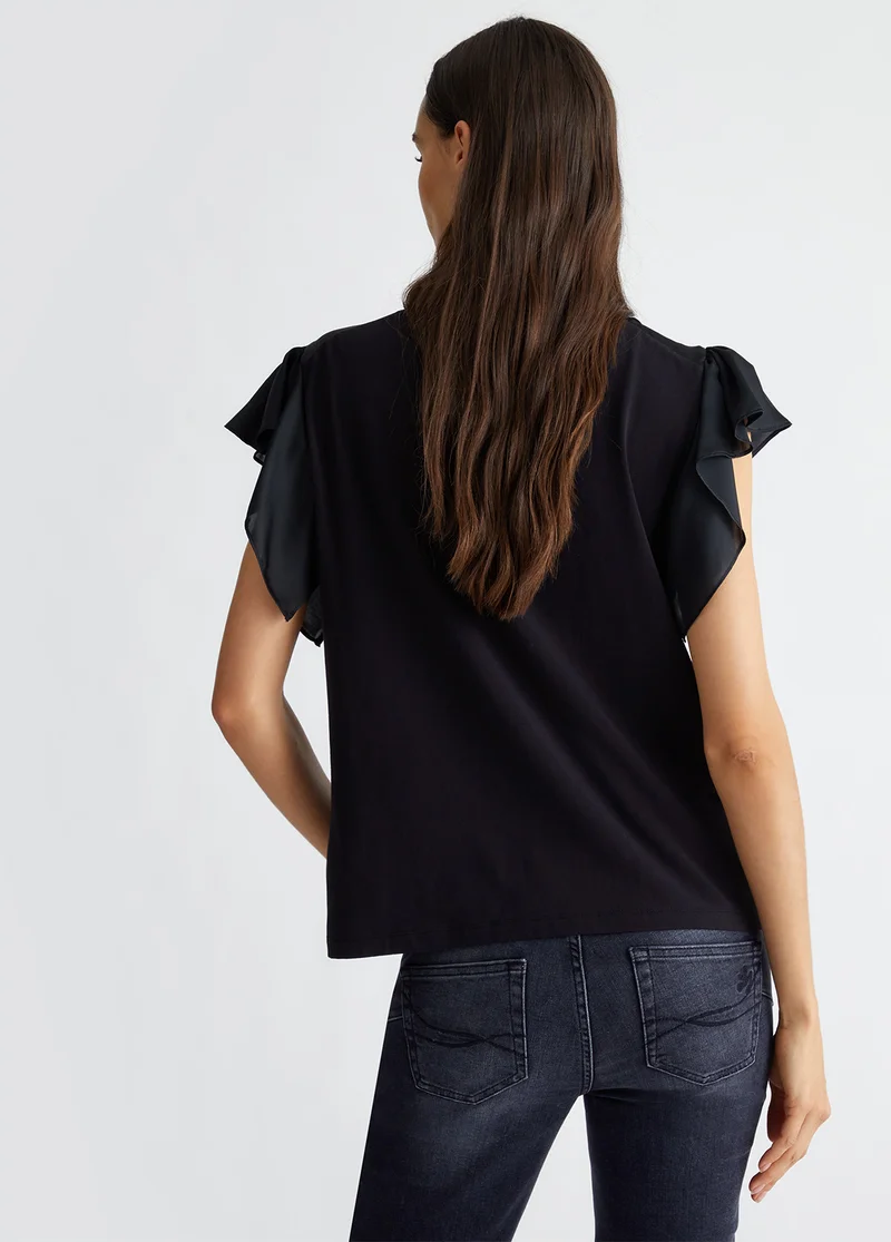 Liu Jo Jersey T-shirt with roses