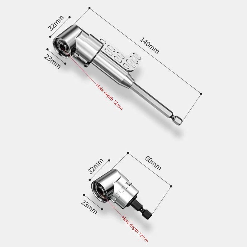 TIDENBR 105 degree Right Angle Electric Drill Adapter, Suitable for Narrow Spaces, Quick Replacement of Impact Drive and Magnetic Screwdriver Socket with Drill Bit Corner Tool Screw Hub (Long + Short) - Image 2