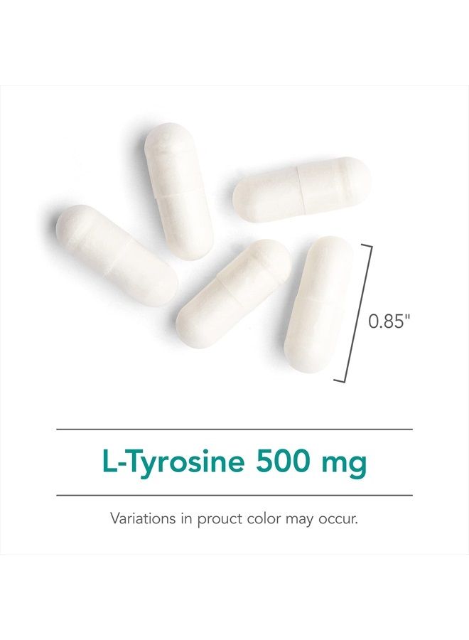 Nutricology L-Tyrosine 500 mg - Hormone Precursor, Brain - 100 Vegetarian Capsules - Image 3