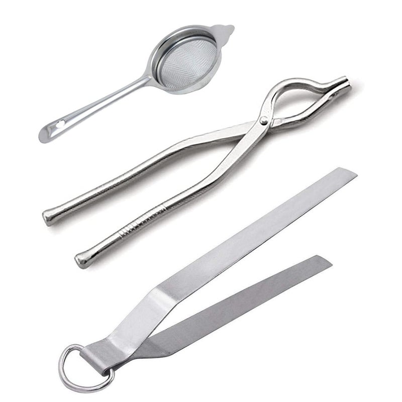 Laxmi Kitchenwere Stainless Steel Combo Pack of 3 Tea Strainer chimta One Side Sandasipakad for Kitchen Chai Chani One Side SansiRoti Chimta - Image 1