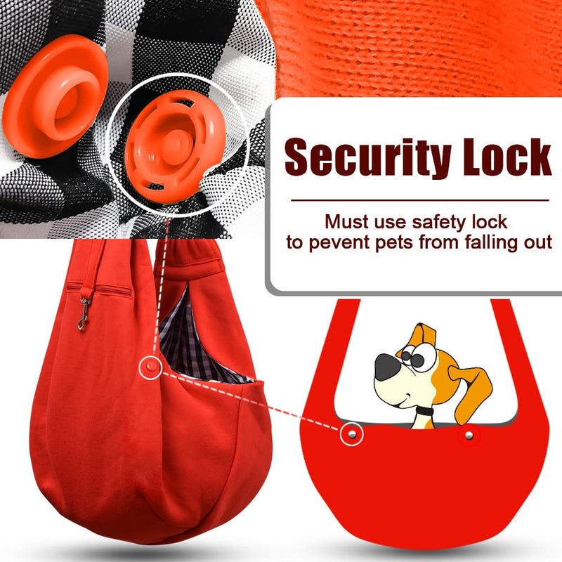 Tomkas Small Dog Sling Carrier - Zipper Pocket & Adjustable Strap - for 3-10 lbs Pets(Red) - Image 4