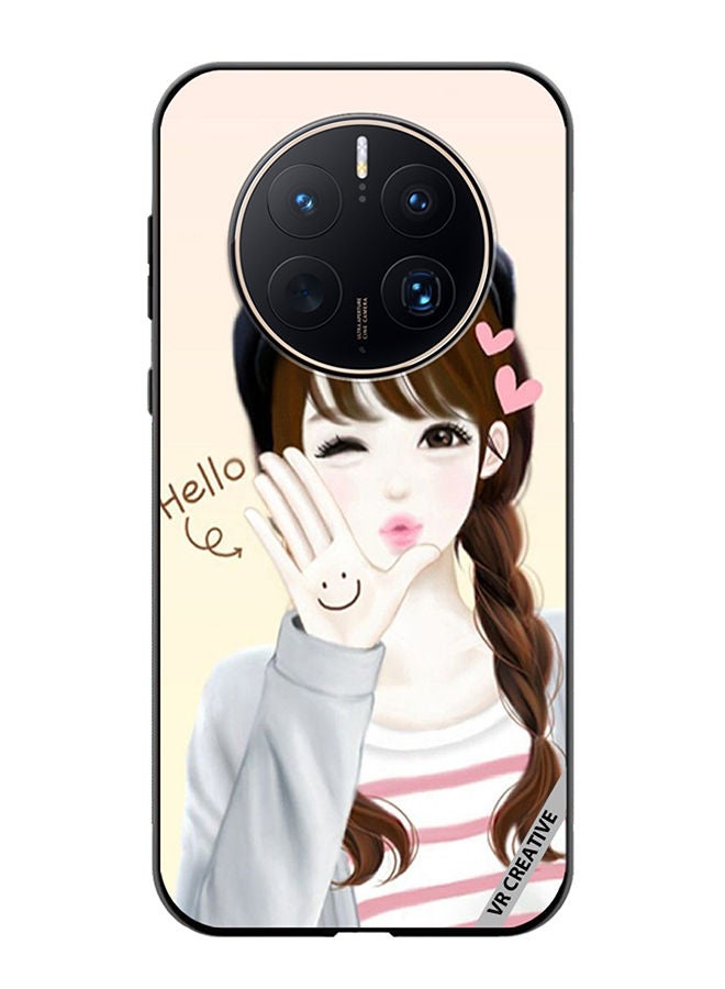 VR CREATIVE Protective Case Cover For Huawei Mate 50 Pro Hello Girl Design Multicolour - Image 1