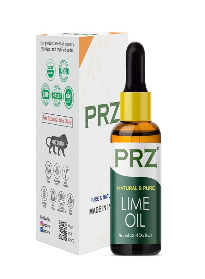PRZ Lime Essential Oil - Pure Natural & Therapeutic Grade Oil for Aromatherapy Body Massage, Skin Care & Hair Care, 15 ml - Image 2