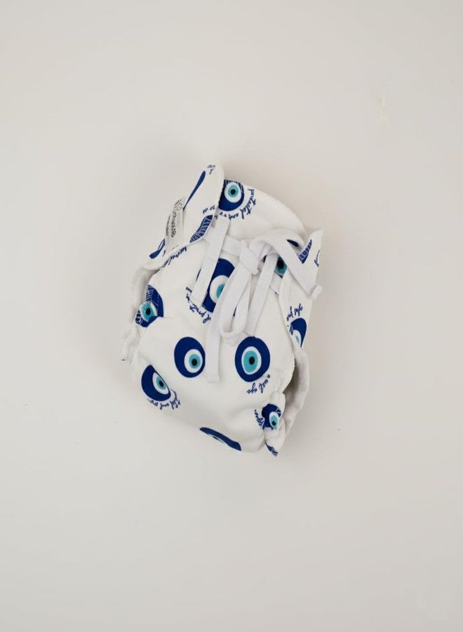 SNUGKINS Dry Feel Padded Langot/Nappies for New Born Baby 6-10 Months | 100% Pure Cotton Cloth Nappies | Washable & Reusable | Evil Eye Pack of 1 - Image 1