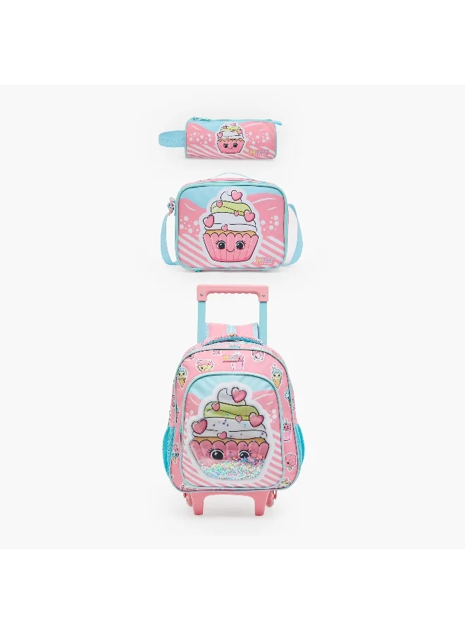 Must 12 Inch-Cupcake-Set Of 3-Trolley Bag Set-2 Wheels (Polyester) Multicolor \ 27X10X31