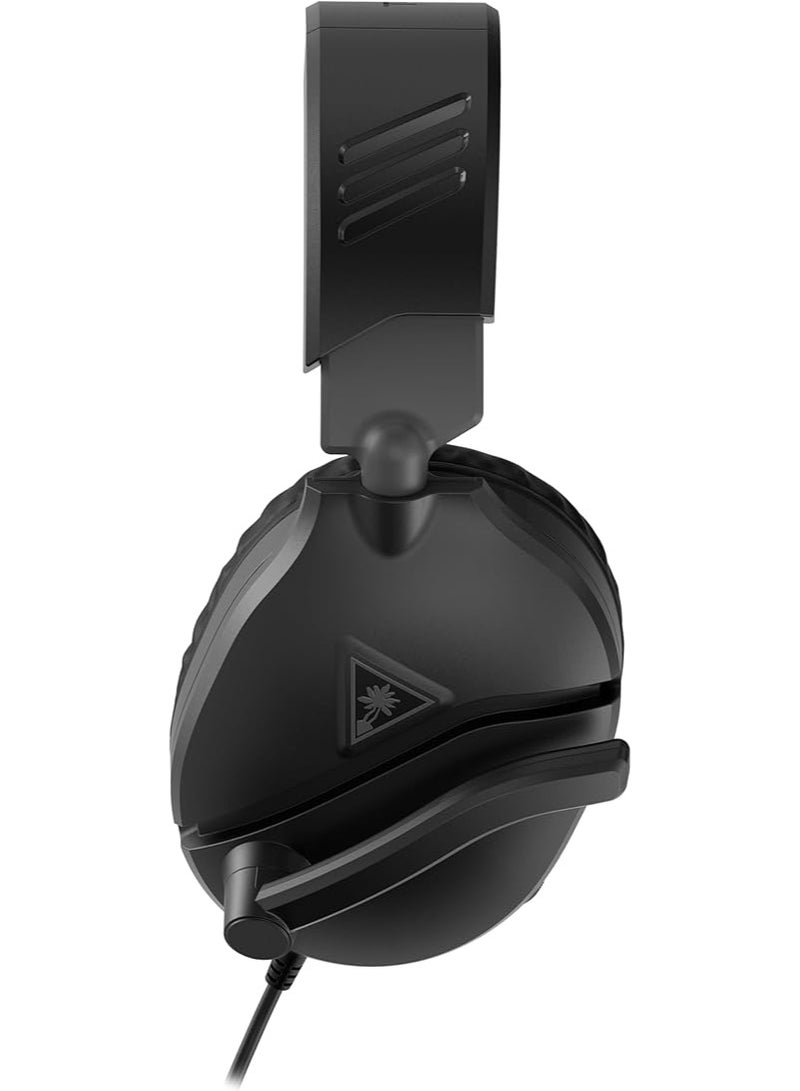 ترتل براند تيرتل بيتش سماعة راس للالعاب متعددة المنصات من ريكون 70 للكمبيوتر وPS5 وPS4 وXbox Series X|S One ونينتندو سويتش والجوال مع اتصال سلكي 3.5 ملم - ميكروفون قابل للطي لكتم الصوت مكبرات صوت 40 أسود - Image 2