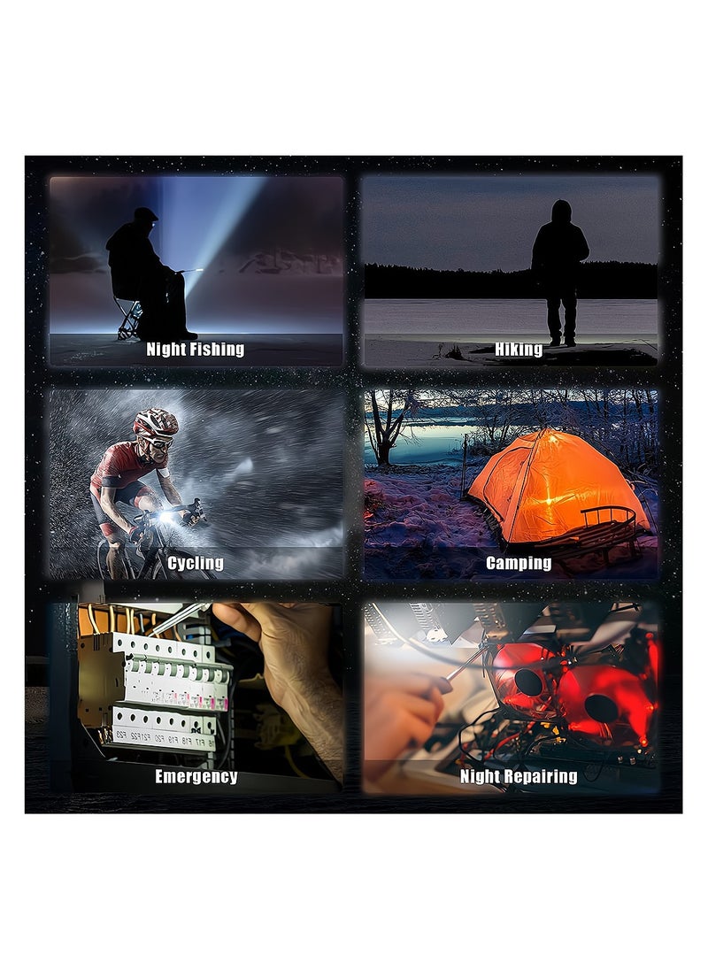 Excefore - Small LED Flashlight, Rechargeable Keychain Mini Flashlight, 4 Light Modes Portable Pocket Light with Folding Bracket Bottle Opener and Magnet Base for Fishing Walking Camping Outdoor Indoor - Image 1