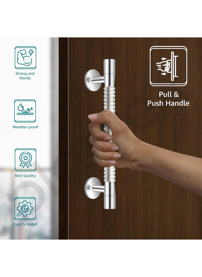 plantex Plantex Pooja Room Door HandlesPull Push Main Door Handle8 Inch Door Handle for Main Door Pack of 1 S141 Chrome 3 Years Warranty  - Image 4