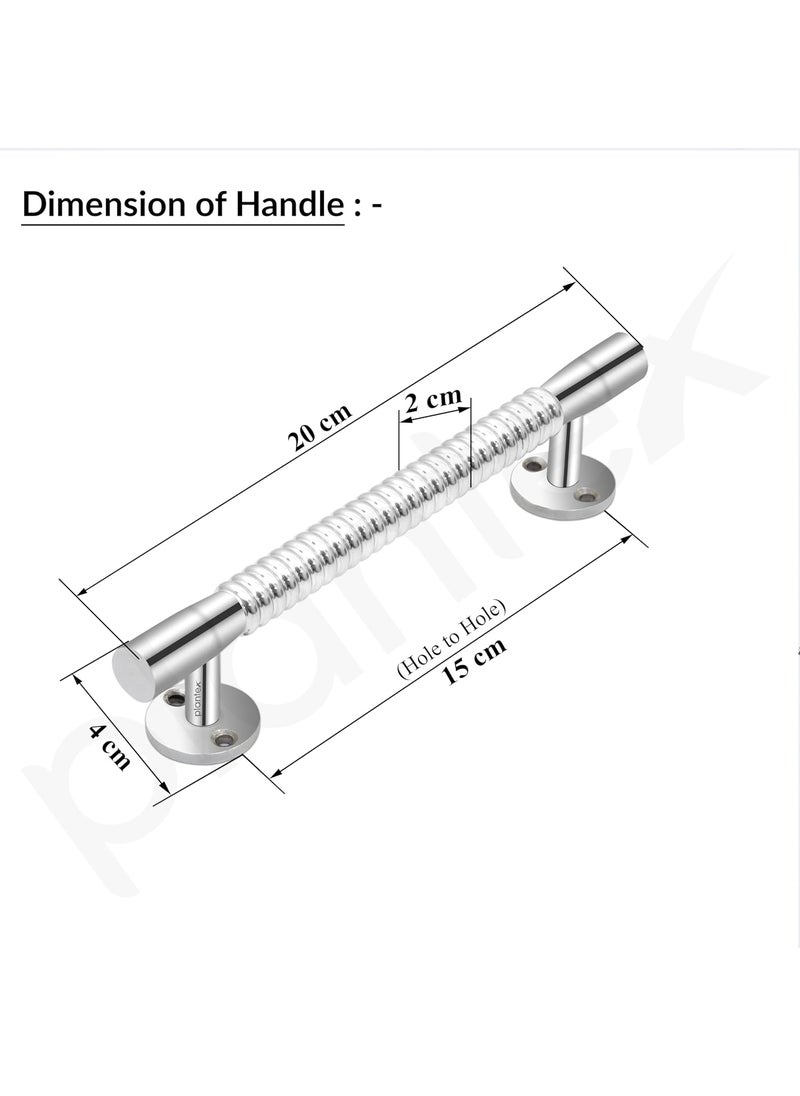 plantex Plantex Pooja Room Door HandlesPull Push Main Door Handle8 Inch Door Handle for Main Door Pack of 1 S141 Chrome 3 Years Warranty  - Image 3