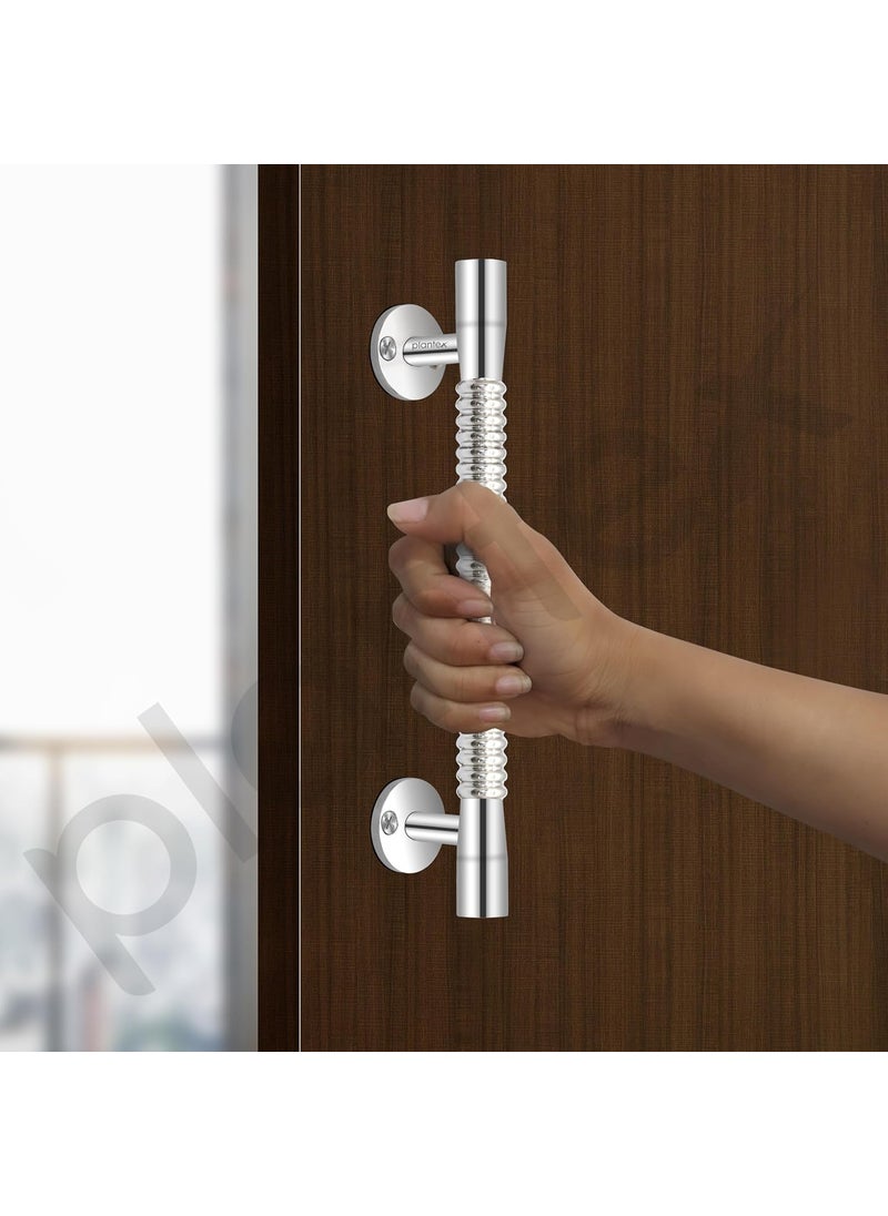 plantex Plantex Pooja Room Door HandlesPull Push Main Door Handle8 Inch Door Handle for Main Door Pack of 1 S141 Chrome 3 Years Warranty  - Image 2