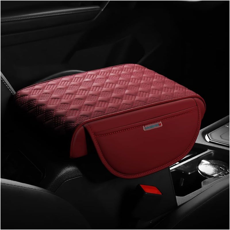 Bittwee Car Armrest Cushion, Automotive Anti-Scratch Leather Memory Foam Center Console Pad Cover Protector Elbow Pillow Armrest Seat Box with Organizer Pockets Storage Bag, Universal Fit - Image 1