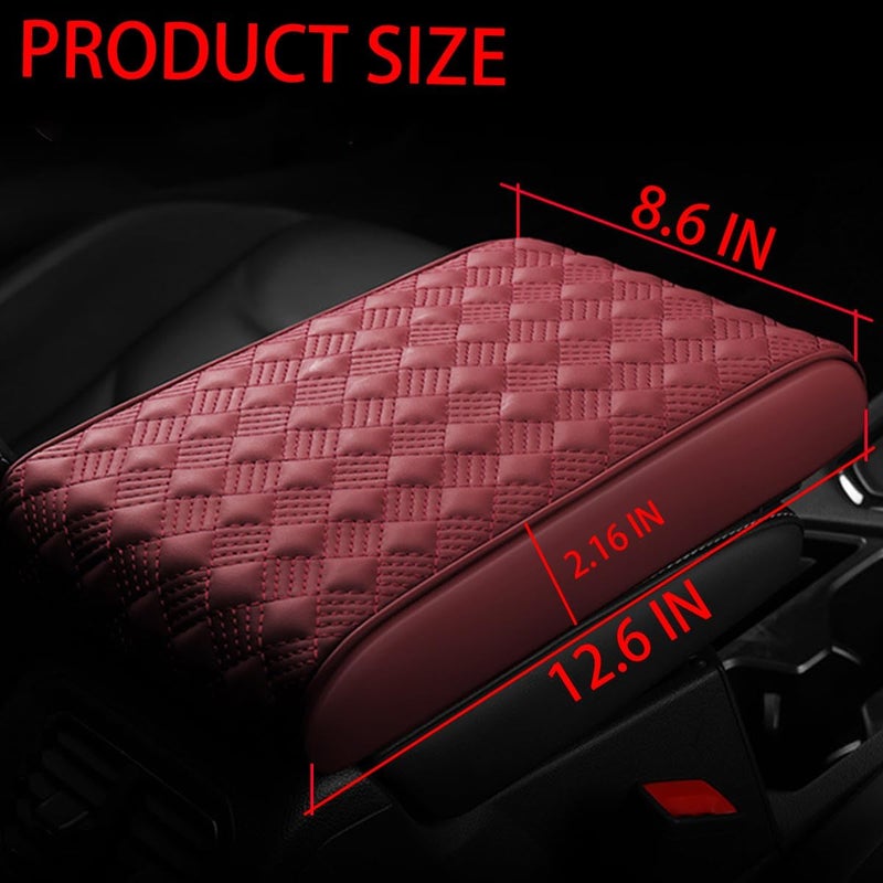 Bittwee Car Armrest Cushion, Automotive Anti-Scratch Leather Memory Foam Center Console Pad Cover Protector Elbow Pillow Armrest Seat Box with Organizer Pockets Storage Bag, Universal Fit - Image 2