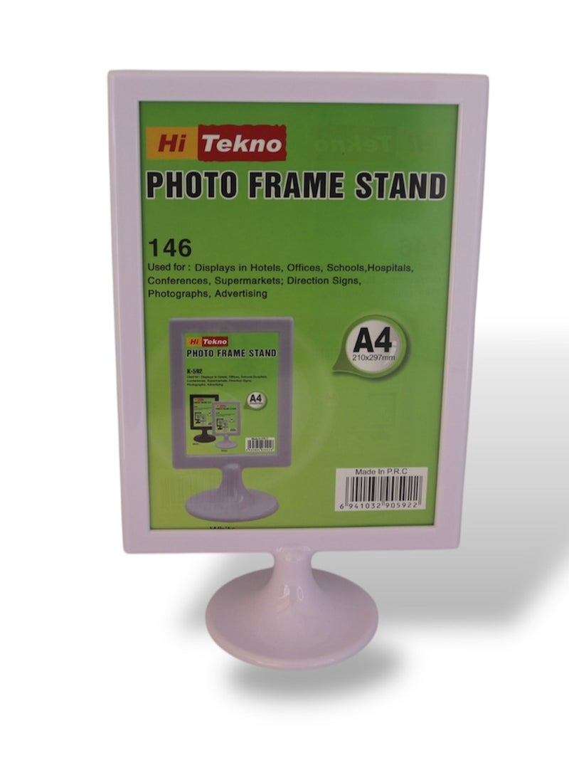 Hi Tekno - A4 Vertical Banner Stand. White - Image 1