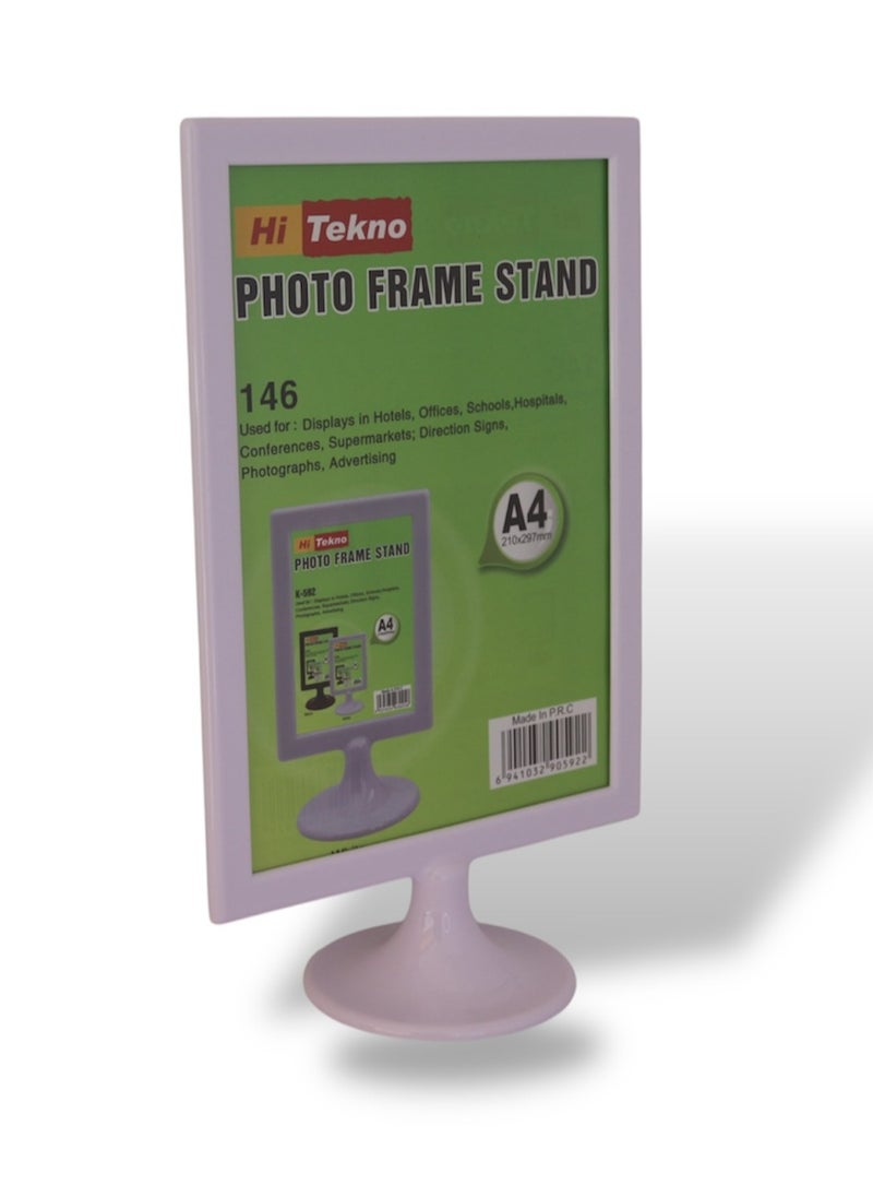 Hi Tekno - A4 Vertical Banner Stand. White - Image 1