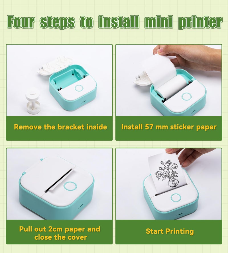 Fimax 6 Roll Mini Sticker Printer Photo Paper, 57 x 30mm Thermal Printer Paper White Self-Adhesive for PeriPage A6, Vretti TP6S Portable Thermal Pocket Printer Paper for Study Notes, Pictures - Image 4