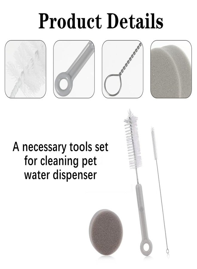 Nanchroadly 3 PCS Cat Water Fountain Cleaning Set Professional Cat Water Brush Pet Drinking Dispenser Cleaning Kit Cleaning Brushes Pet Fountain Cleaning Kit for Most Pet Water Dispensers(Brushes & Sponge) - Image 3