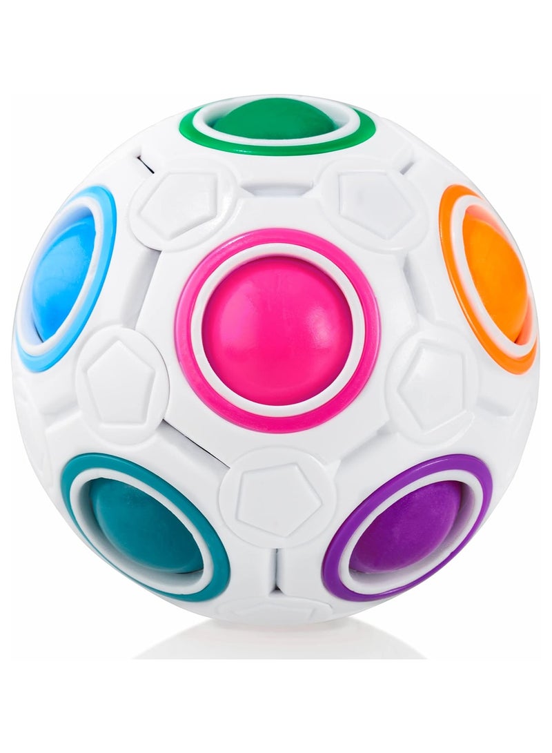 Magic Rainbow 3D Puzzle Ball – 12-Hole Speed Cube Ball, Fun Decompression Brain Teaser Toy for Kids, Teens, & Adults, Stress Relief Fidget Puzzle Giftl - Image 1