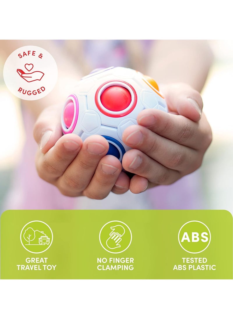 Magic Rainbow 3D Puzzle Ball – 12-Hole Speed Cube Ball, Fun Decompression Brain Teaser Toy for Kids, Teens, & Adults, Stress Relief Fidget Puzzle Giftl - Image 2