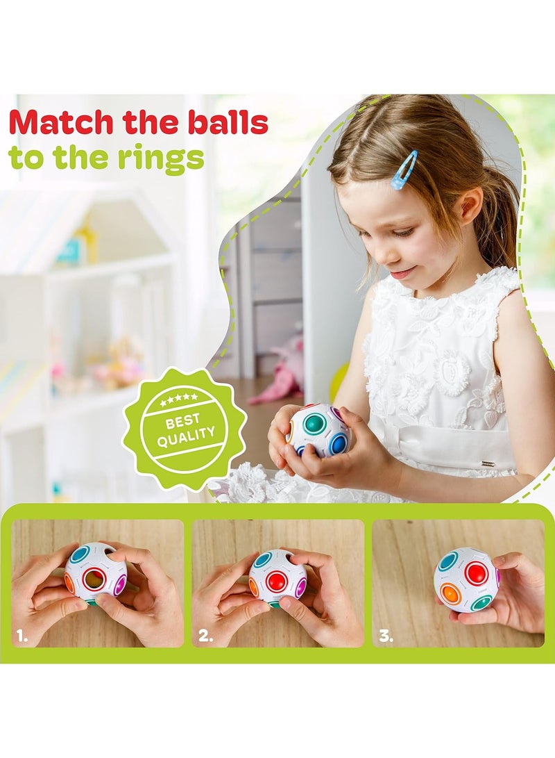 Magic Rainbow 3D Puzzle Ball – 12-Hole Speed Cube Ball, Fun Decompression Brain Teaser Toy for Kids, Teens, & Adults, Stress Relief Fidget Puzzle Giftl - Image 3