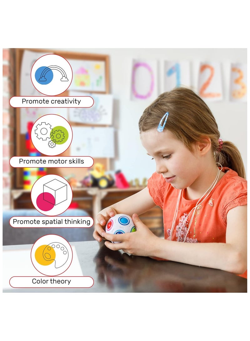 Magic Rainbow 3D Puzzle Ball – 12-Hole Speed Cube Ball, Fun Decompression Brain Teaser Toy for Kids, Teens, & Adults, Stress Relief Fidget Puzzle Giftl - Image 4