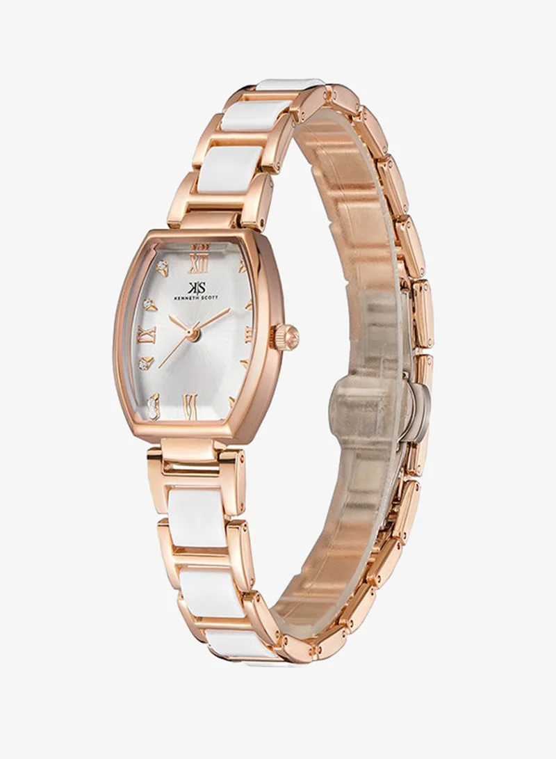 Kenneth Scott Kenneth Scott Women's White Dial Analog Watch - K23520-RCWW