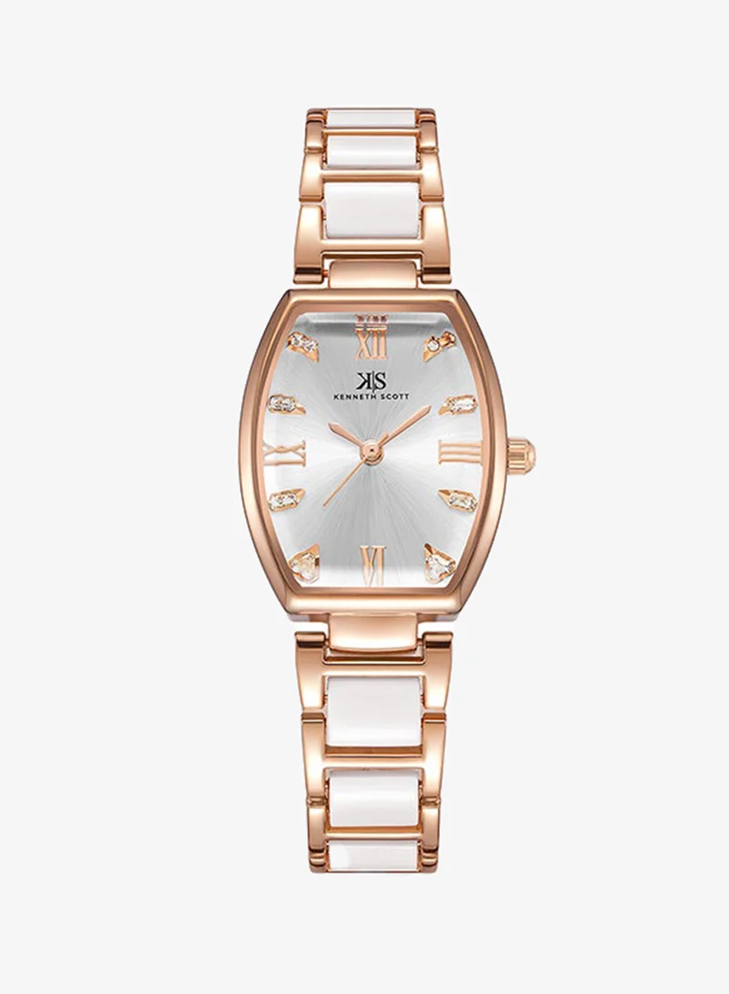 Kenneth Scott Kenneth Scott Women's White Dial Analog Watch - K23520-RCWW