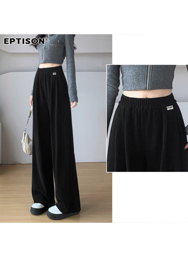 EPTISON Yipintiancheng Autumn Wide-leg Knit Casual Pants For Women Loose Slim Fit Draped Comfortable Solid Color Straight-leg Trousers - Image 5