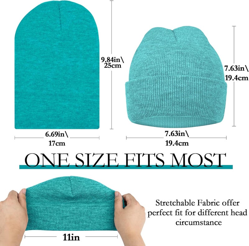 MENOLY 4 Pack Winter Beanies Stretch Knit Beanie Hat Cap for Girls Boys, 4 Color - Image 2