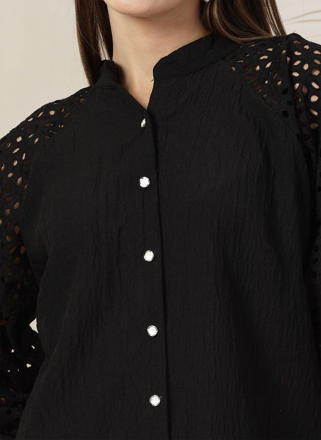 PlusS Black Casual Shirt for Women - Image 2