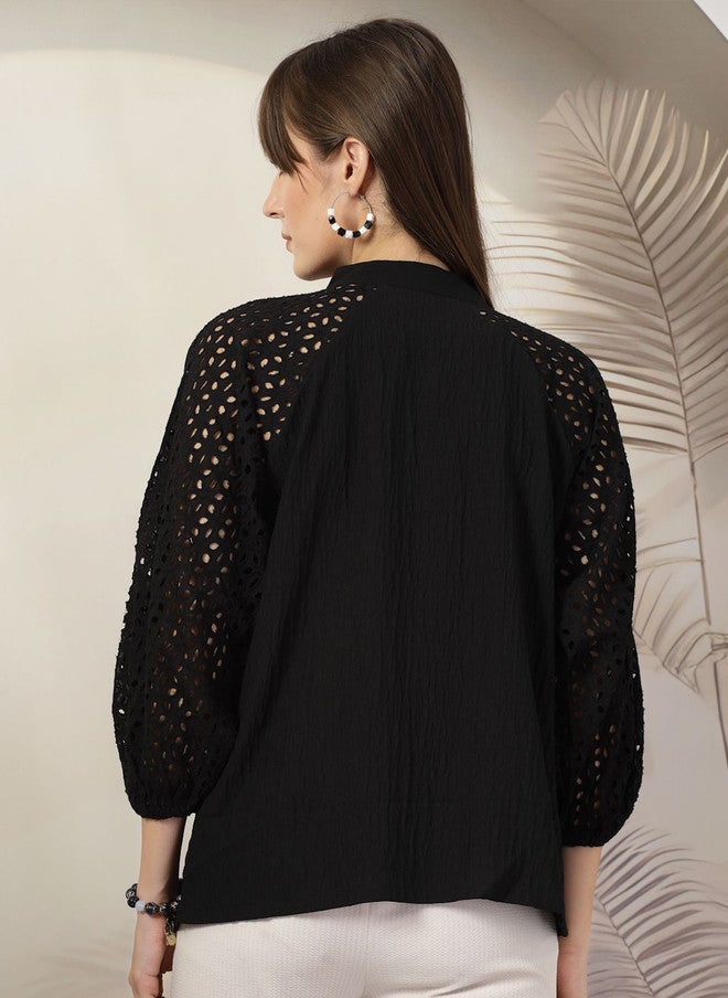 PlusS Black Casual Shirt for Women - Image 5