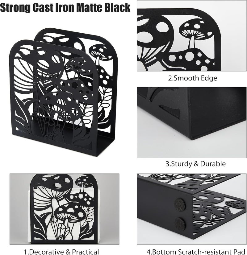 SUPERDANT Napkin Holder for Tables Mushroom Iron Napkin Holder Freestanding Napkin Dispenser Tabletop Tissue Stand Rustic Cloth Napkins Holders for Kitchen Table Farmhouse Restaurants Hotel - Image 4
