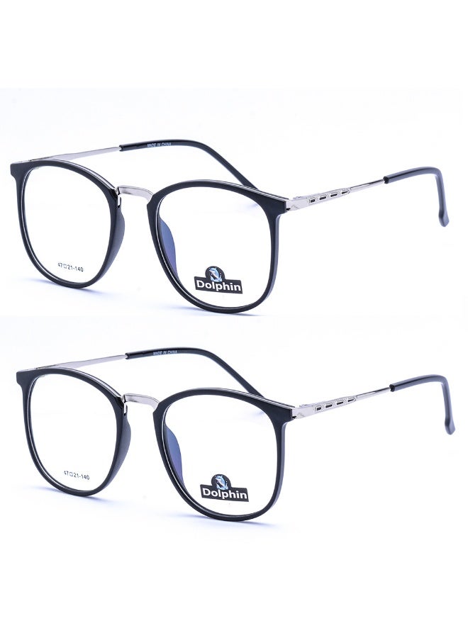 Unisex oval eyeglasses, black matte finish - Image 1