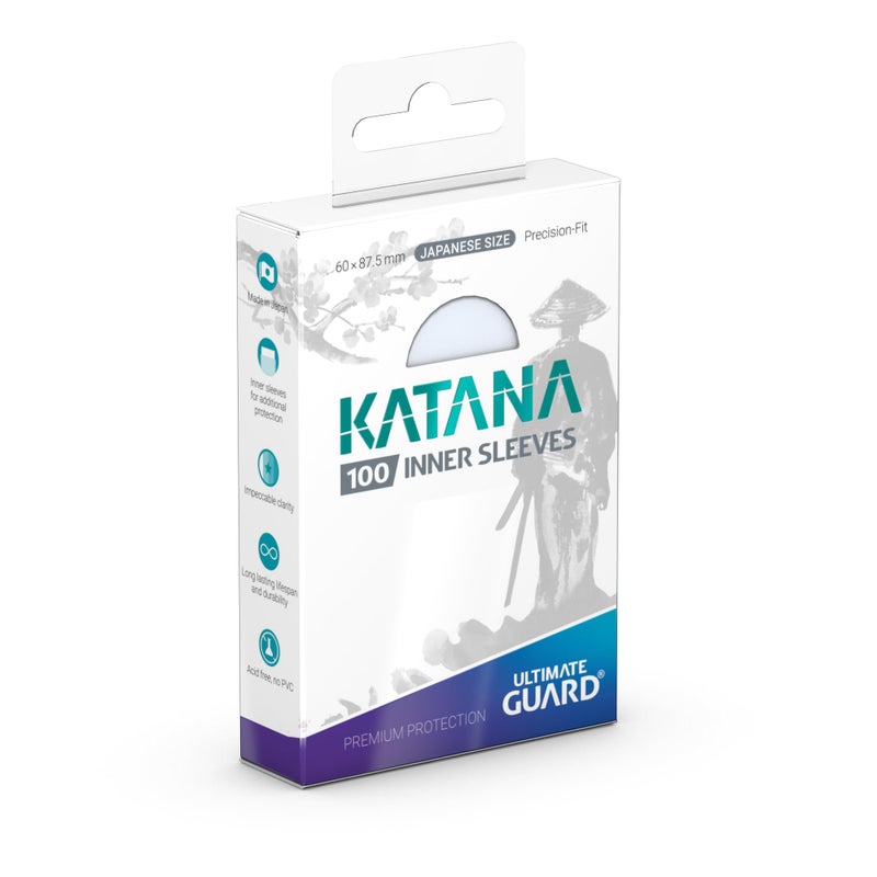 Ultimate Guard Katana Inner Card Sleeves, 100 Japanese Size TCG Sleeves, 60 x 87.5mm, Clear, Tournament Sleeves, No PVC & Acid-Free, Optimal Double-Sleeving - Image 1