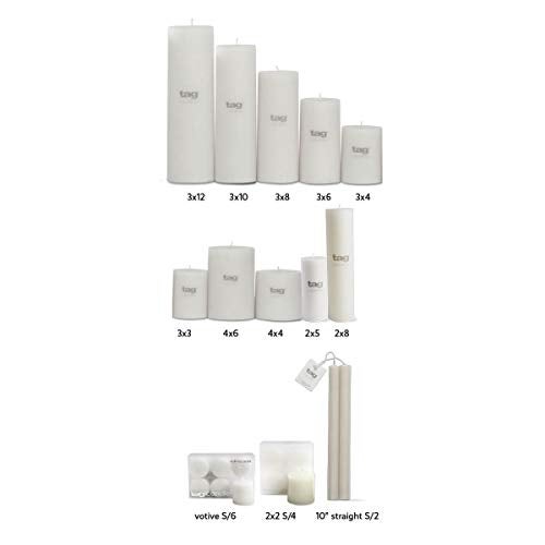 TAG Chapel 4X6 White Pillar Paraffin Wax Candle Unscented Drip-Free Long Burning 130 Hours for Home Decor Wedding Parties 4x6 White - Image 5