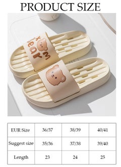DUNISO Women's Cartoon Slippers Non-slip Thick Sole Bath Slippers Soft Shower Slippers Open Toe Quick Drying Slide Sandal Women's House Flat Slipper for Indoor & Outdoor  - Image 2